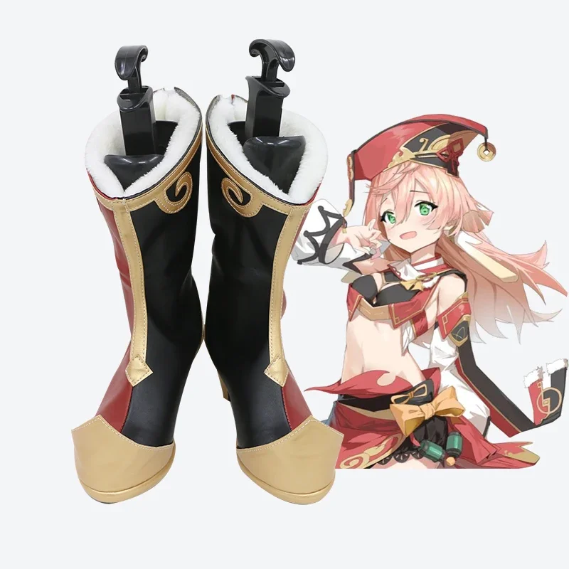 

New Game Anime Genshin Impact Yanfei Cosplay Shoes Boots Costume Halloween Party Outfit For Women Accessories Customization