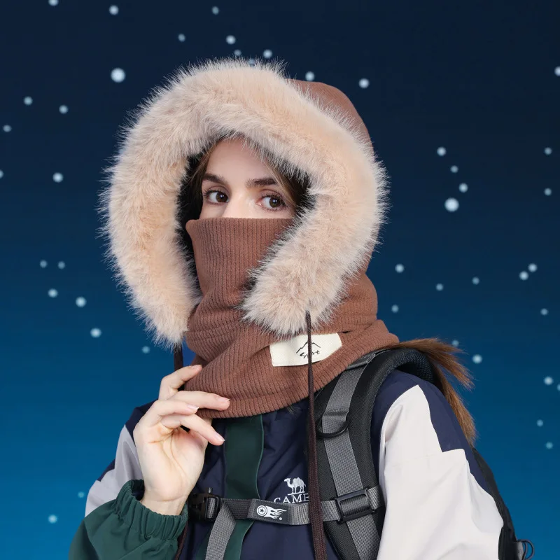 Wintermaske Schal All-in-One-Mütze gepolstert warm Gehörschutz Overhead-Mütze Damen Outdoor winddicht Gesichtsschattierung Lei Feng Hut Ski