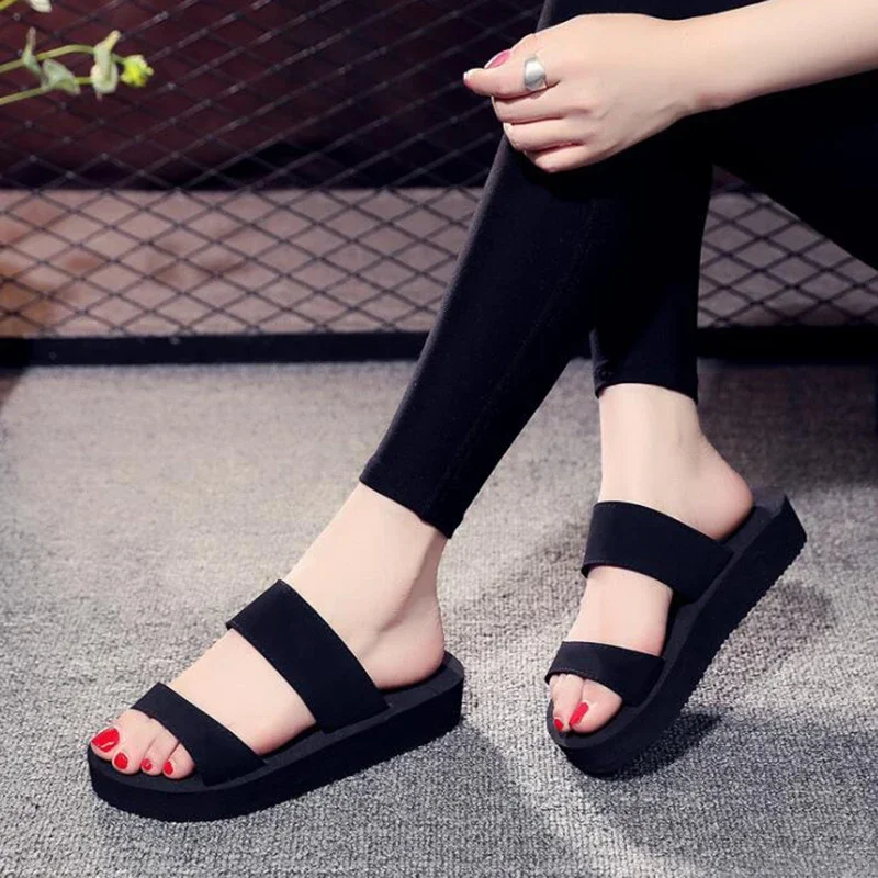 Comemore Women Platform Wedge Sandals Ladies Fashion Summer Slippers Woman Flip Flops 2023 New Women\'s Thick Bottom Shoes Heels