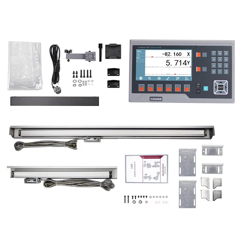 YH800 Lcd Dro Kit KA300 Linear Scale Set 5U 5V TTL Digital Readout YHSINO for Lathe CNC Mill Machine 120 to 1020MM