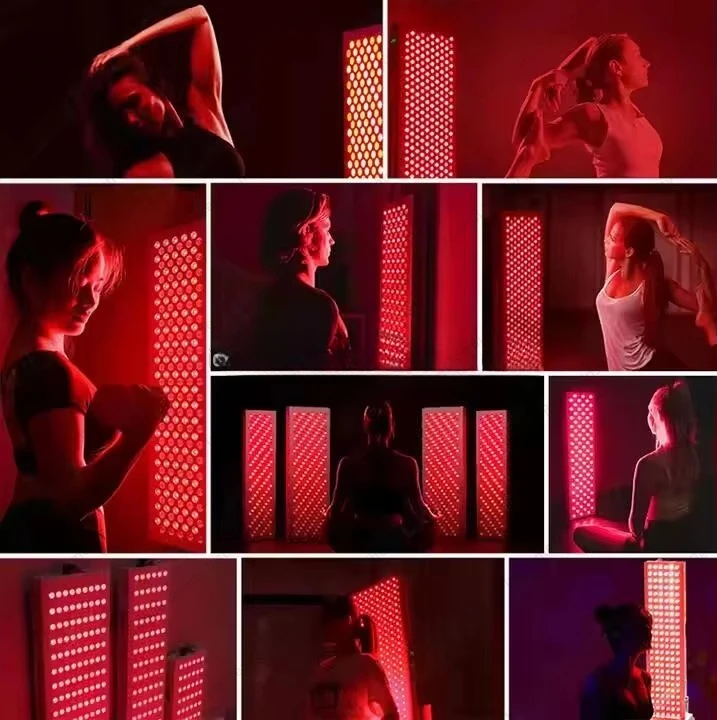 1000 واط NIR العلاج بالضوء العناية بالبشرة 8 الطول الموجي 480 630 660 810 850 940 980 1060 نانومتر LED لوحة العلاج بالضوء الأحمر مع قوس #3