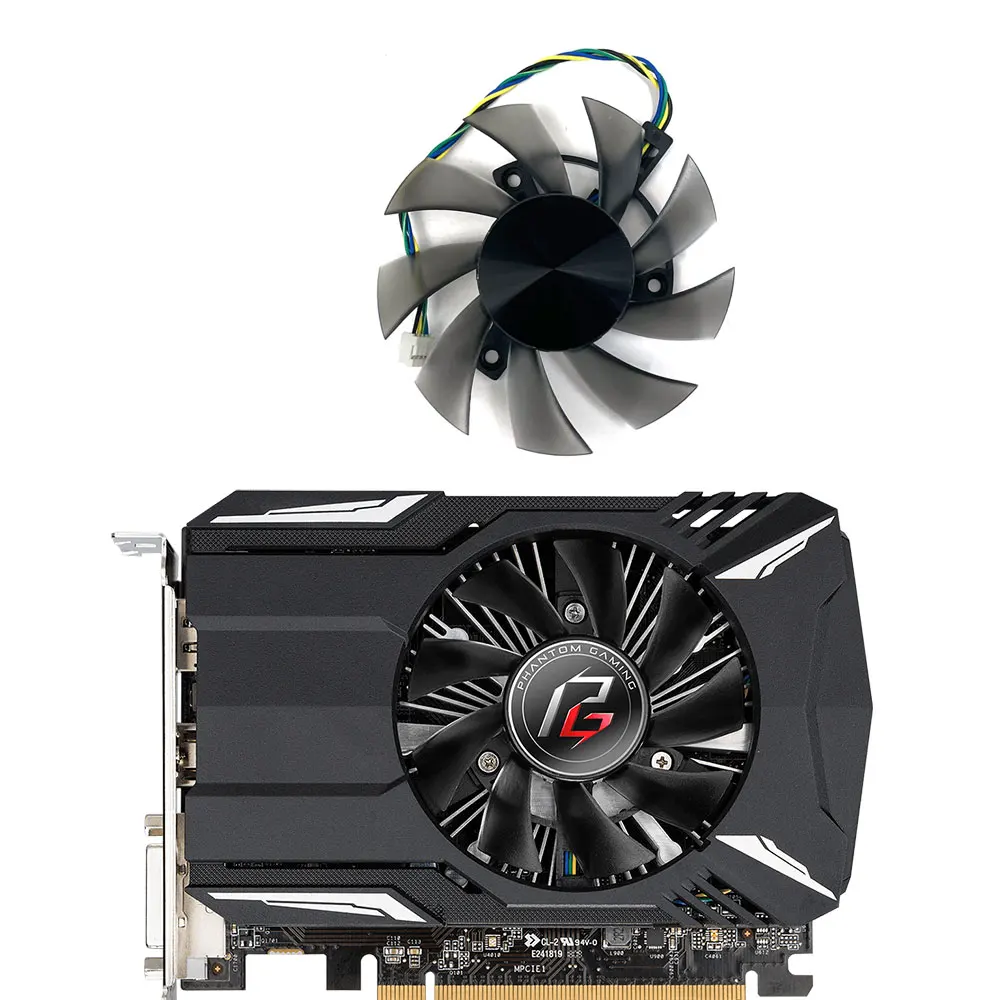 

NEW 75MM 4PIN FD8015U12S ASRock RX 560 GPU Fan，For ASRock Radeon RX560 2G 4G PHANTOM G R Graphics card cooling fan