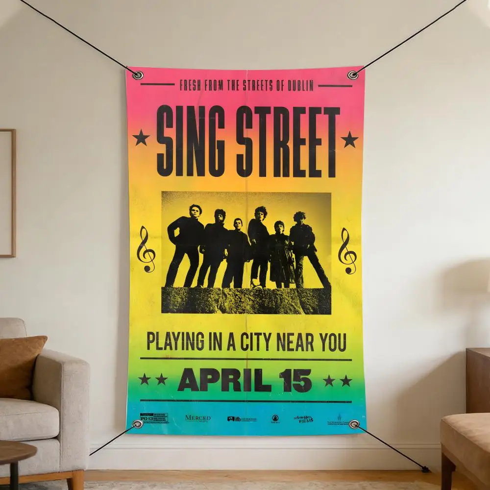 Movie S-Sing S-Street Flags Cozy Home Flag 4 Grommets Anti-Wrinkle Waterproo  Indoor