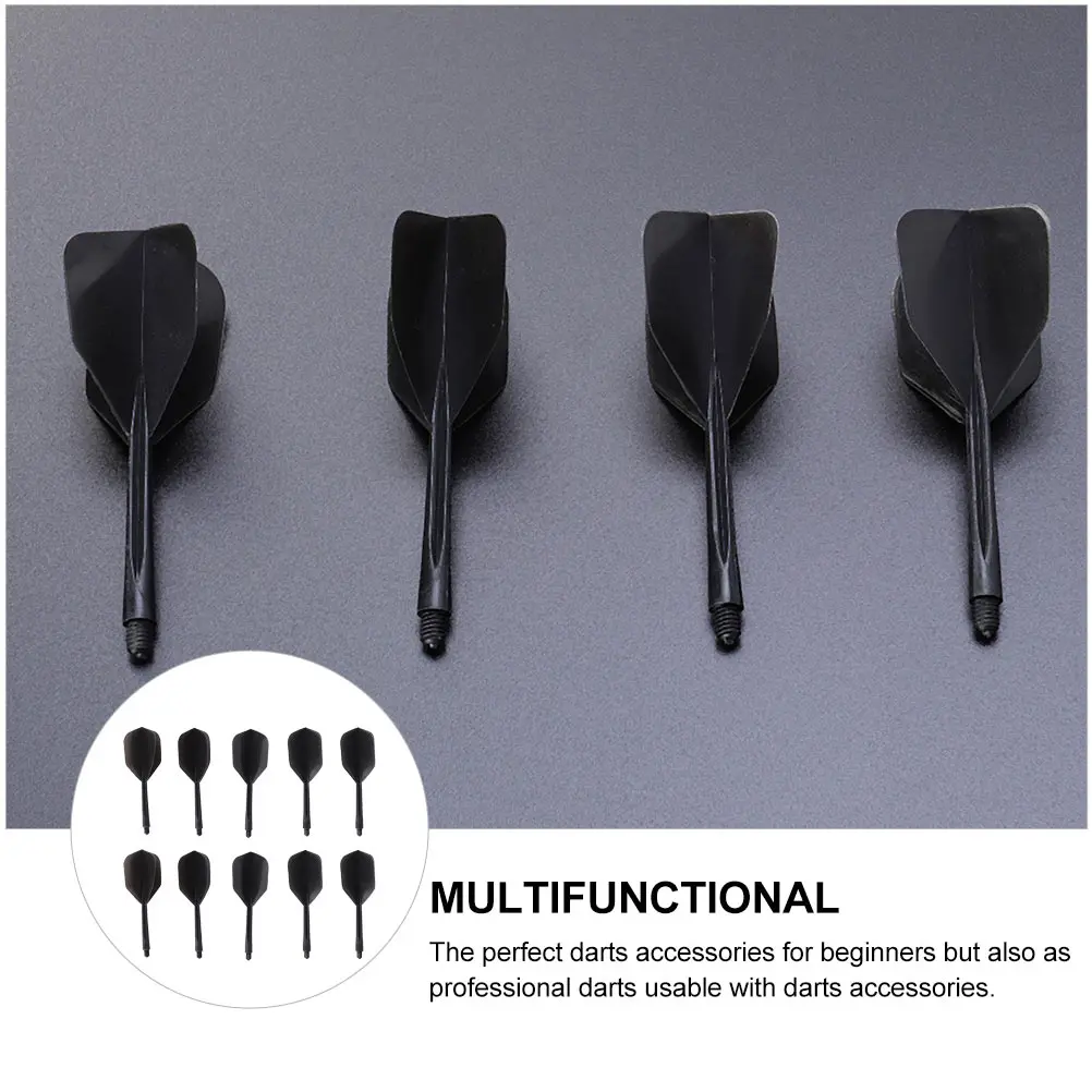 

10 Pcs Soft Plastic Integrated Dart Shafts Reinforced Cone Checkerboard Flights Stems Toy Accessories Professional