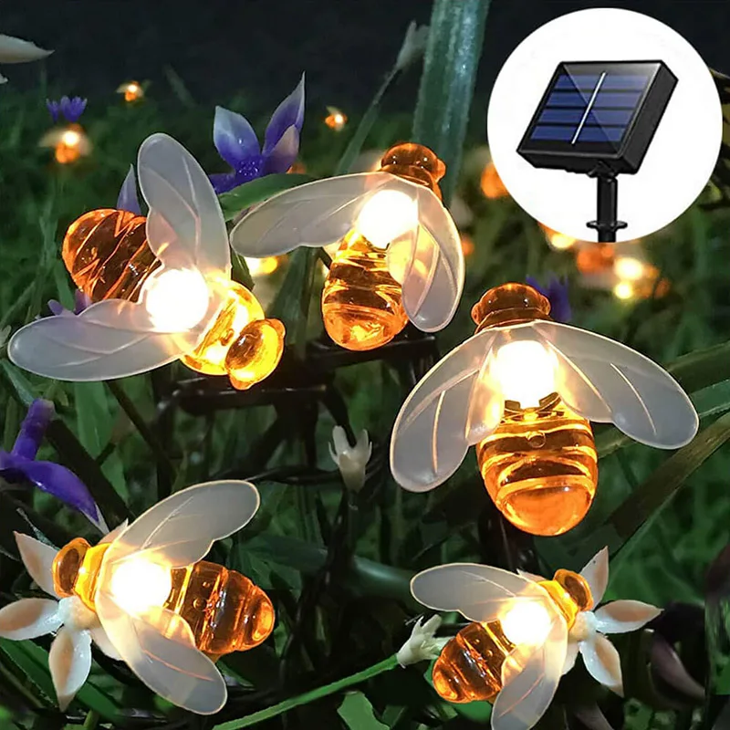 

1 pc Solar String Light LED Cute Bee Solar Outdoor Lights Waterproof Solar Light Wedding Home Garden Patio Party Christmas Decor