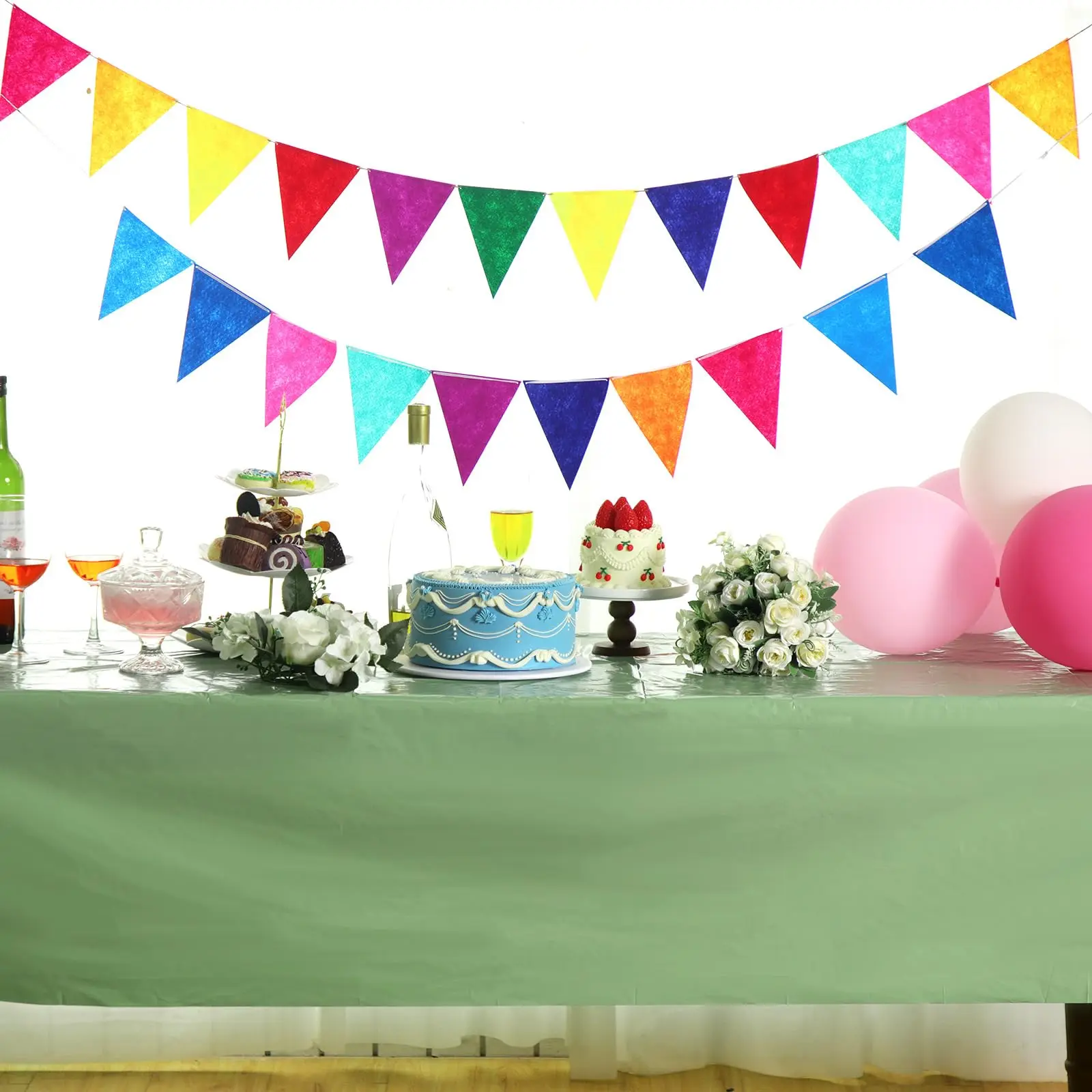 3/6/12pcs Sage Green Plastic Tablecloths Waterproof Table Cover  Disposable Table Runner For Birthday Wedding Forest Party Suppy