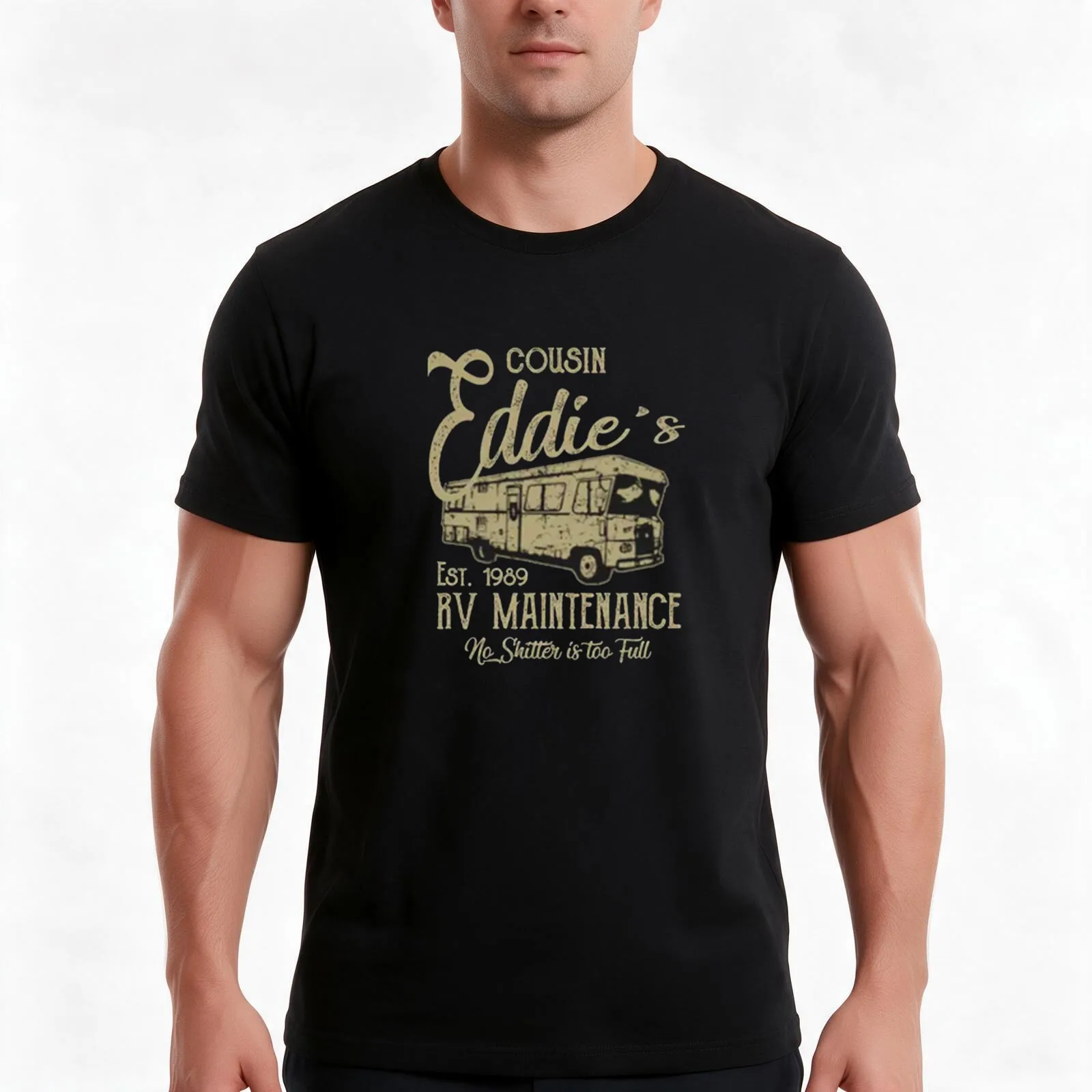 Cousin Eddie's RV Maintenance T-Shirt, Summer Casual Cotton Tee, Oversized Streetwear Tops, Vintage Graphic Print, 100% Cotton