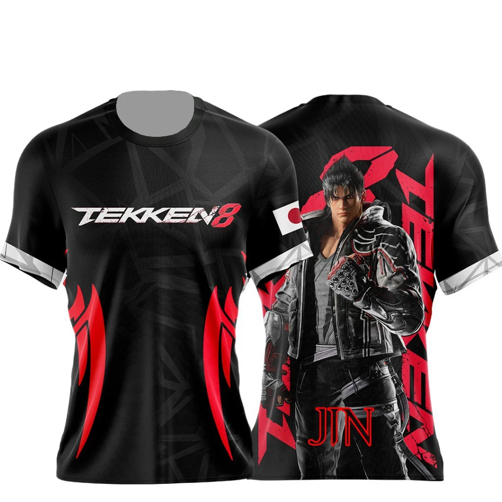 Sleeve Tekken 8 Graphic Short Sleeve Tee, Fighting Game Casual Sport T-Shirt,Quick Dry Moisture Wicking Top For Adults And Kids