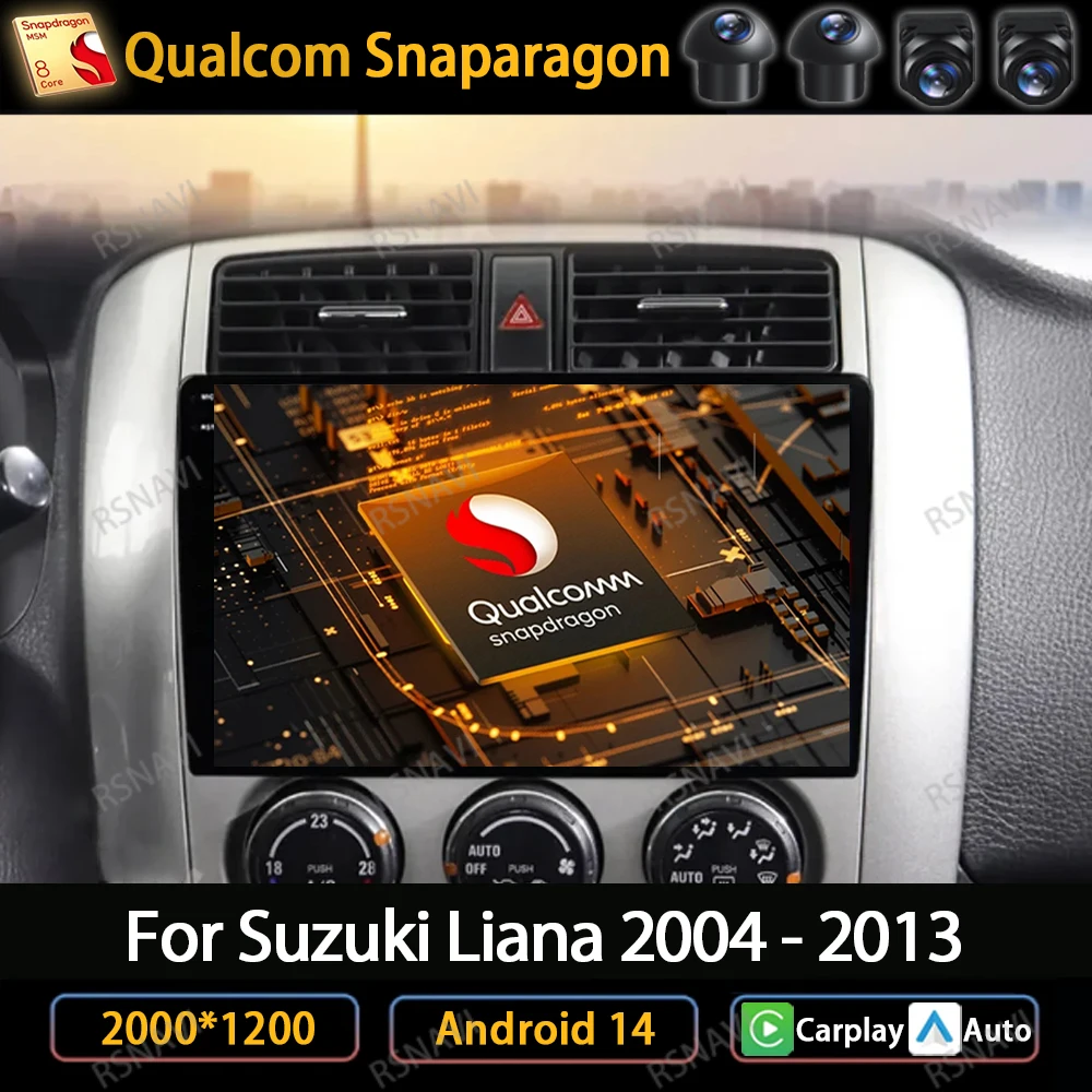 

Автомобильный радиоприемник на Android 14 для Suzuki LIANA 2004-2013, мультимедийный стерео видеоплеер, навигация GPS, 4G, Wi-Fi, BT, беспроводной Carplay, авто