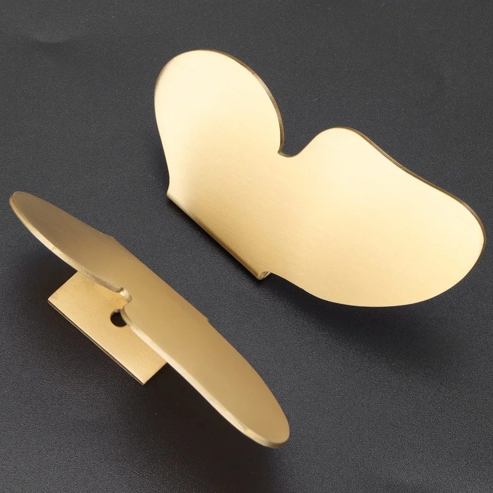 2set Decorative Brass Cabinet Knobs Gold Finish Single Hole Drawer Pulls Wardrobe Handles For Cabinets