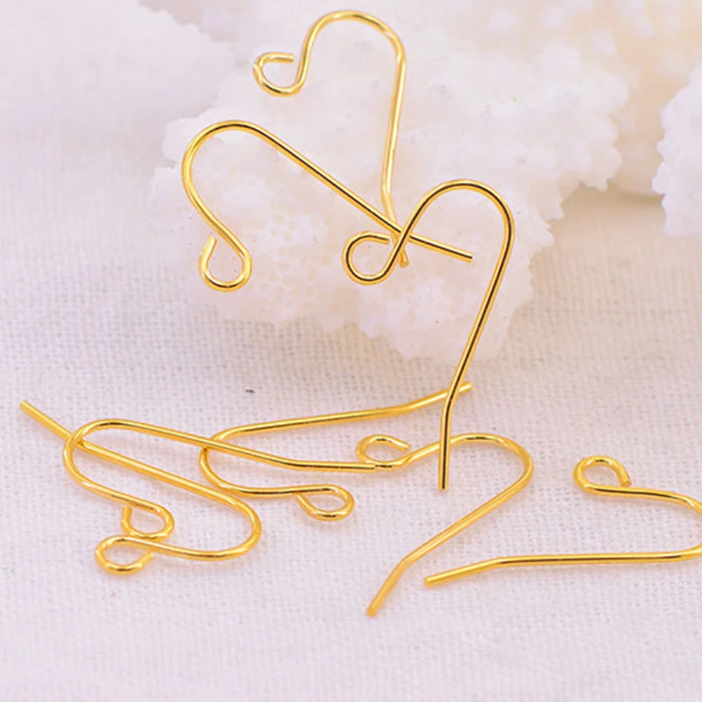 100Pcs Ear Hook Accessories 0.5mm Golden Stainless Steel Simple Earring Parts for Women DIY Pendant Lightweight Anti-Deform