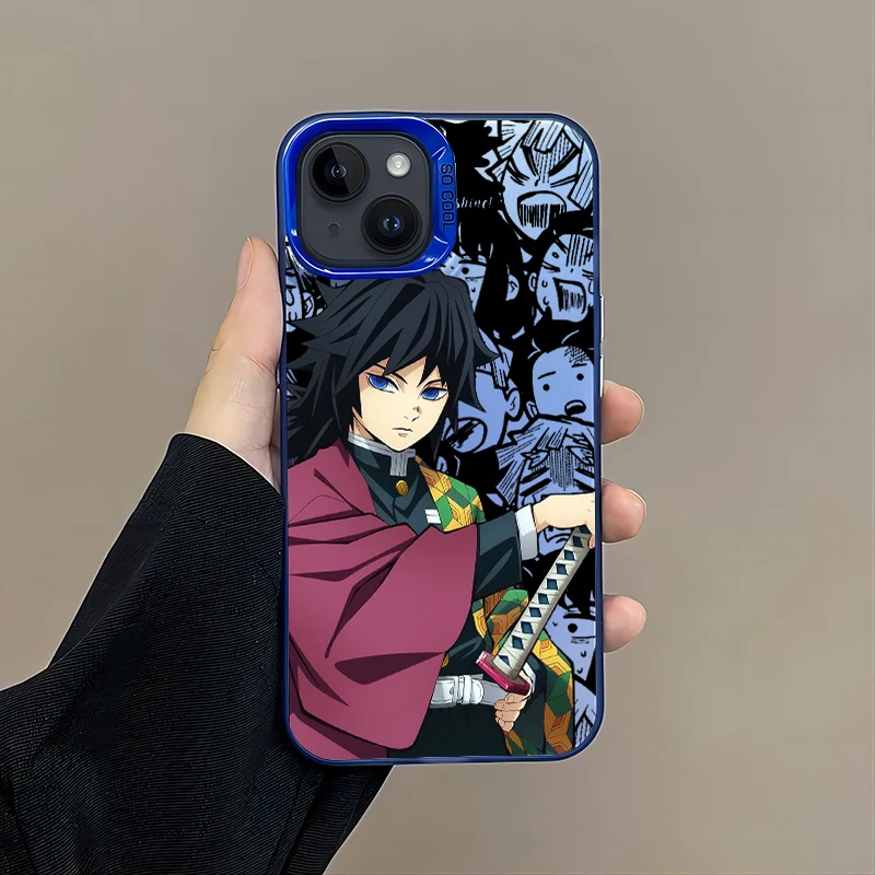 Anime Demon Slayer Cassa Del Telefono Per iPhone 16 15 14 13 12 11 Pro Max X XR XSMAX 8 7 Plus Candy Opaco Antiurto Della Copertura Posteriore