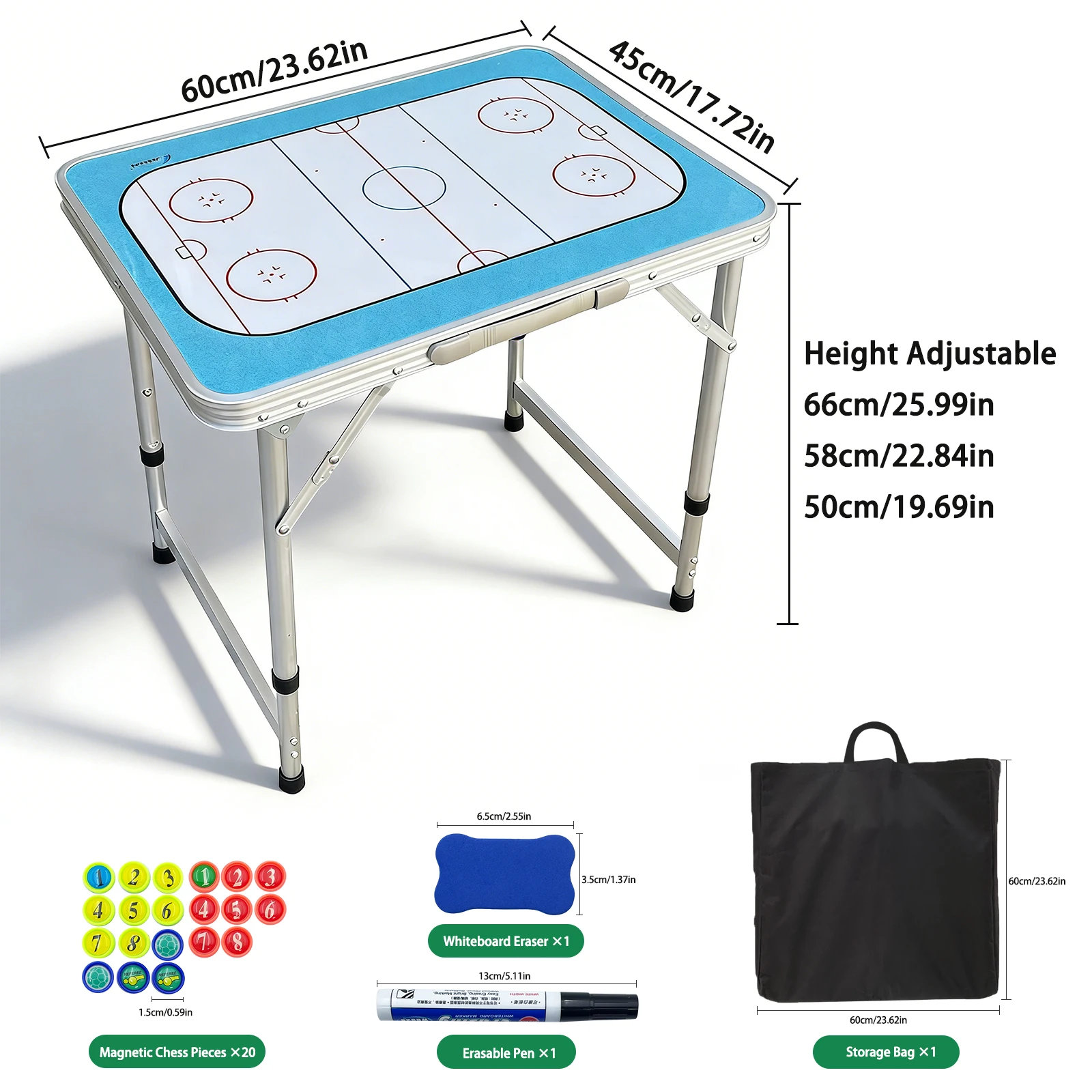 JIANNA Hockey Tactics Board Magnetic Folding Portable Coach Presentation Table