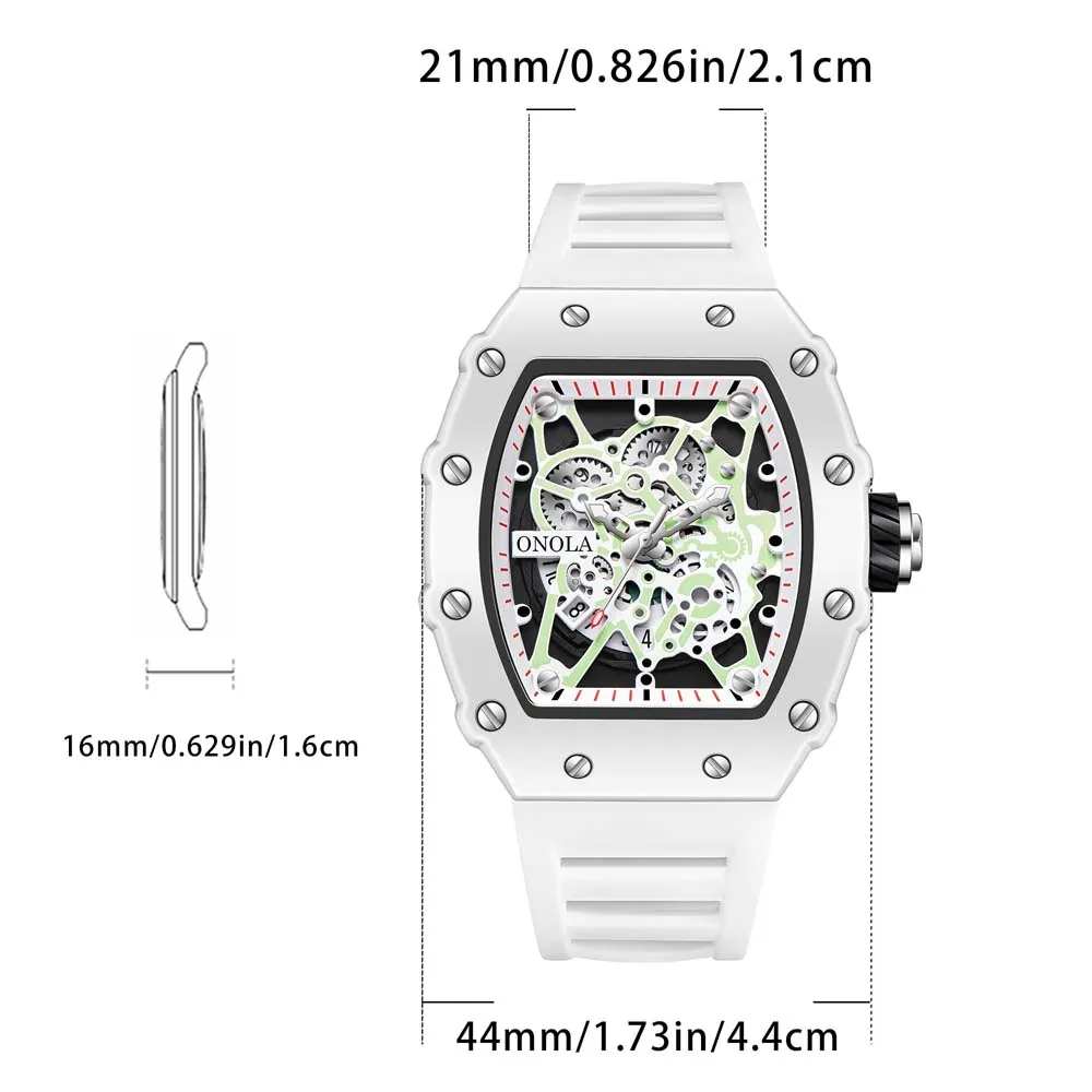 Montre Tonneau à Quartz pour Homme, Marque Originale, Bracelet en Caoutchouc Blanc, Mode, dehors, Décontracté, Shoous, AAA Mille, Meilleure Connaissance