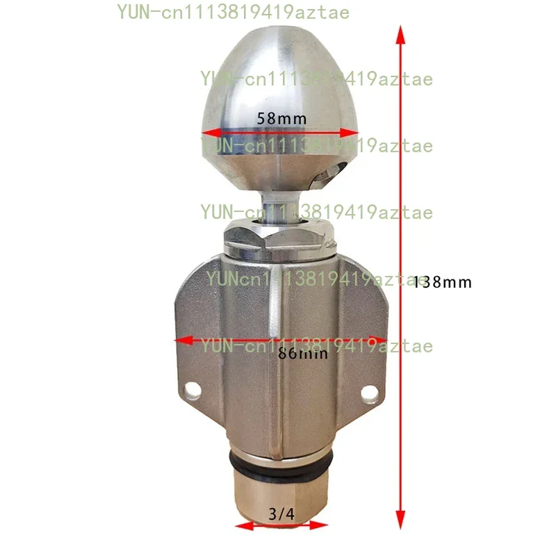 2KG Rotary Transformer Nozzle 3/4 Internal Thread High-Pressure Nozzle To Clear The Sewer Pipe Mine Ceramic Nozzle