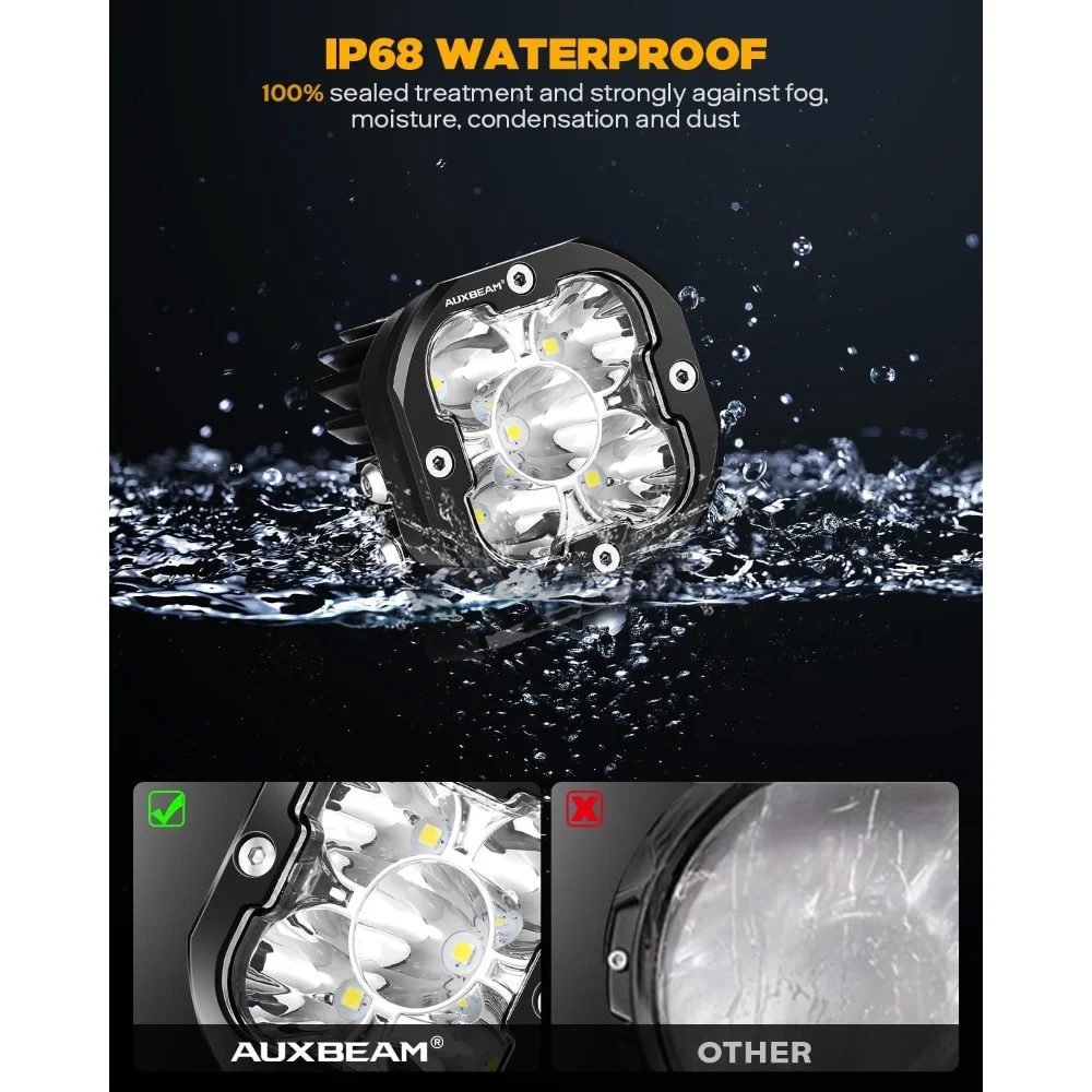 الأضواء والمصابيح والمؤشرات 80 واط بقعة بيضاء العنبر كومبو شعاع LED القرون الطرق الوعرة أضواء الخندق القيادة ضوء بار زوج