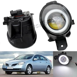 Angel Eye For Nissan Primera P12 2001-2007 LED Fog Light 30W 8000LM Car Front Bumper Fog Lamp 12V