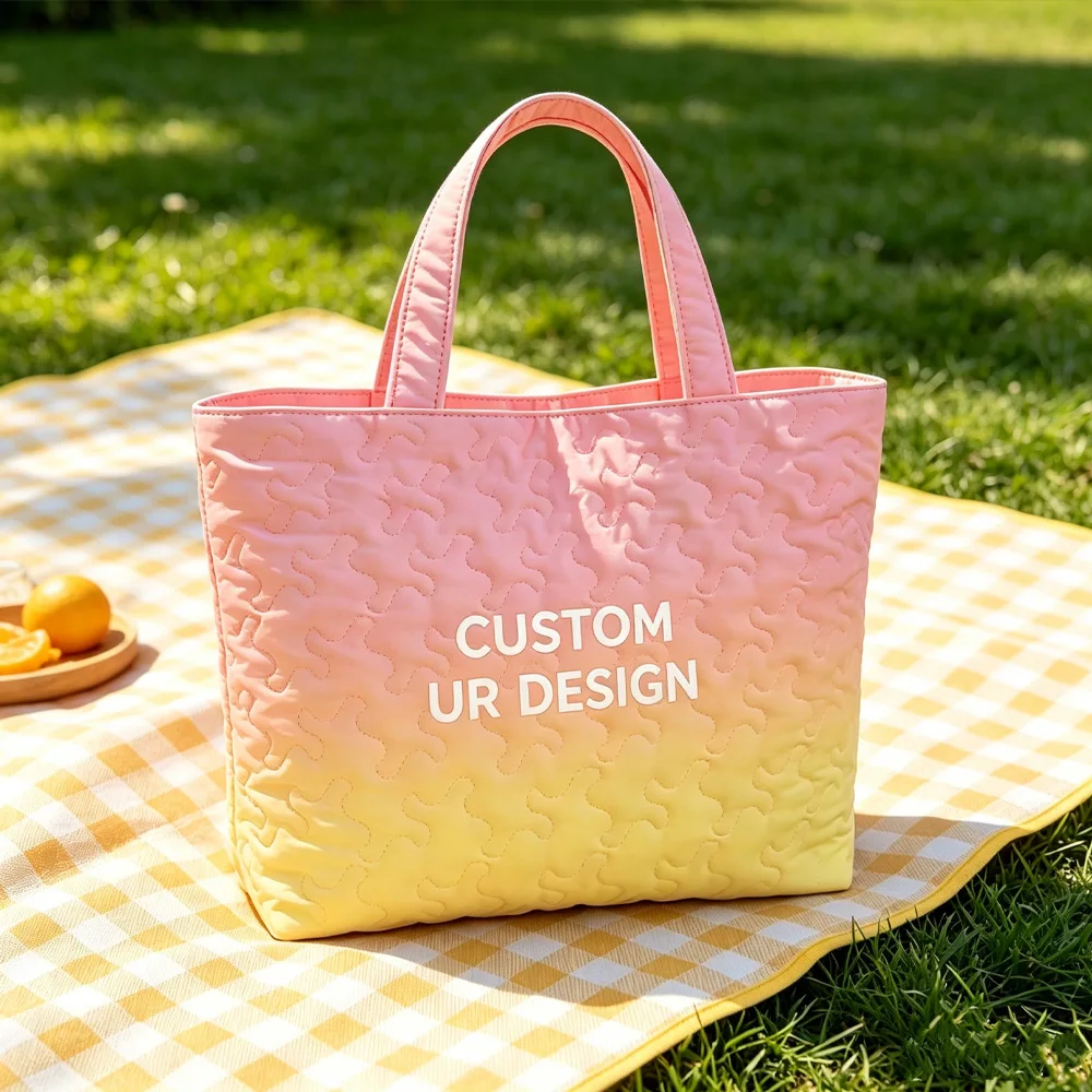 1pc Custom Personalized Patterned Quilted Tote Bag, Special & Soft, Wearable Over The Shoulder; Women's Summer Handbag,