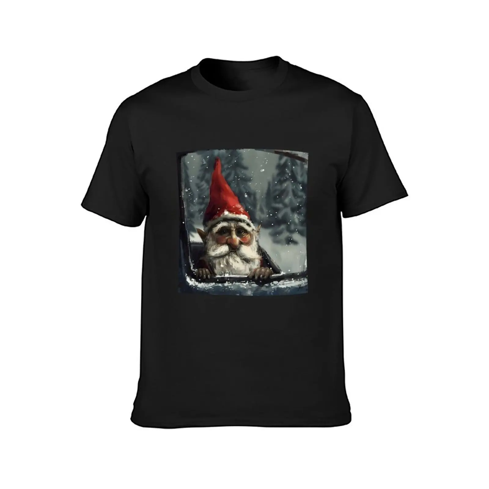 Gnome in the snow T-Shirt hippie clothes vintage Blouse boys animal print mens graphic t-shirts big and tall