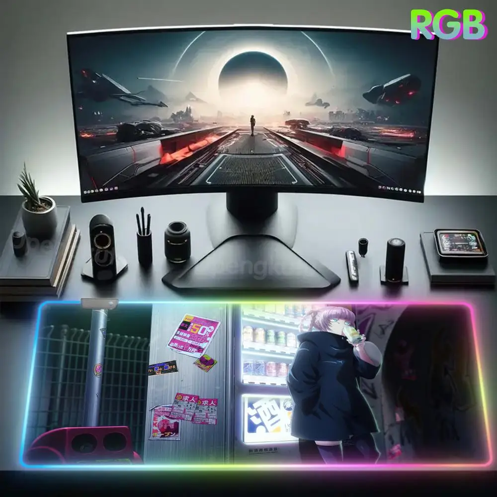 C_call ของ N_night Anti-SLIP แผ่นขยายเมาส์ Pad RGB แผ่นรองเมาส์ยาง LED แผ่น Pad 900x400 โคมไฟอะนิเมะ EXTENDED Pad