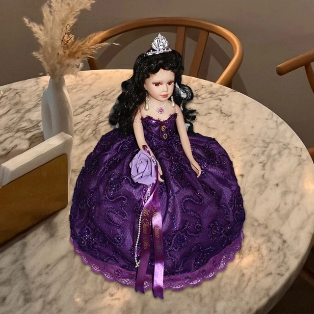 Elegant Victorian Porcelain Doll with Princess Dress Crown Home Display  Centerpiece Decoration 45cm Reborns Doll for Kid