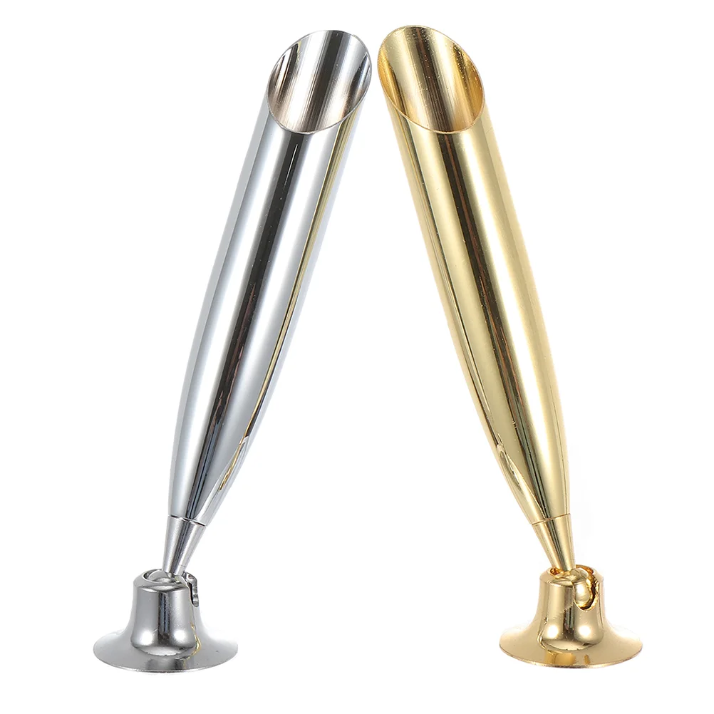 

2 Pcs Pen Stand Metal Base Student Nice Holder Fountain Pens Single 800X180X110CM Stainless Steel for Students