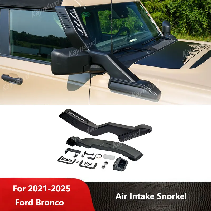 Off Road 4x4 Exterior Accessories Glossy Black Air Intake Snorkel Kits For 2021-2025 Ford Bronco Wading Breath Hose Snorkel Tube