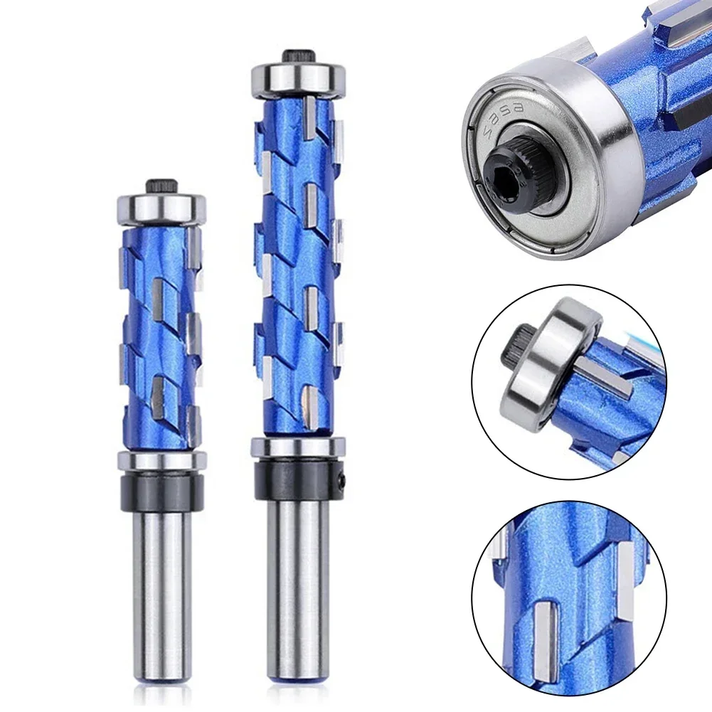 1pc 12.7mm Shank Router Bit Double Bearing Spiral Trimming Cutter Double Bearing Straight Milling Cutter CNC Woodworking Tools