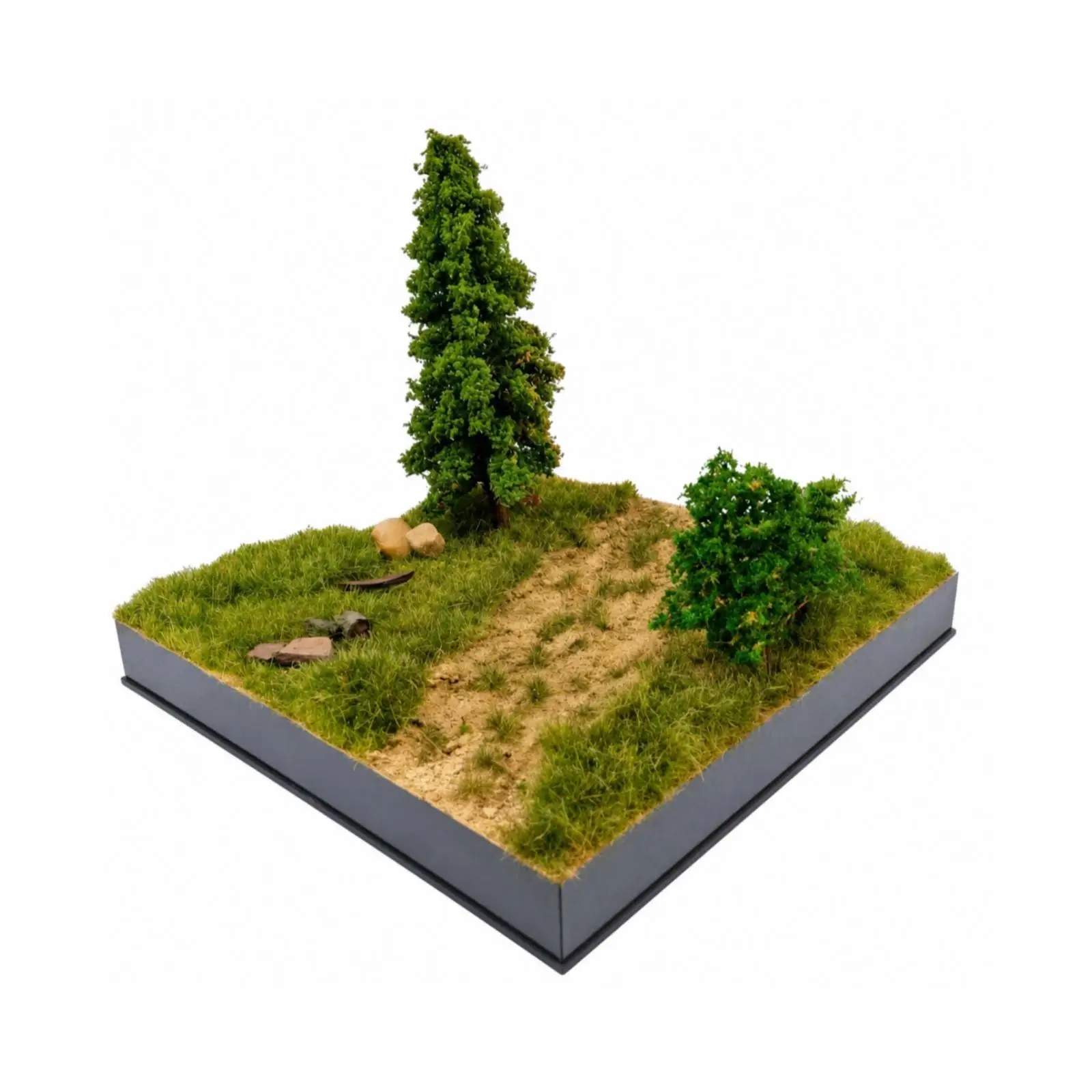 Miniature Camping Landscape Diorama Ready-Made Resin Diorama with Black-Finish Base Compact Desktop Miniature Landscape