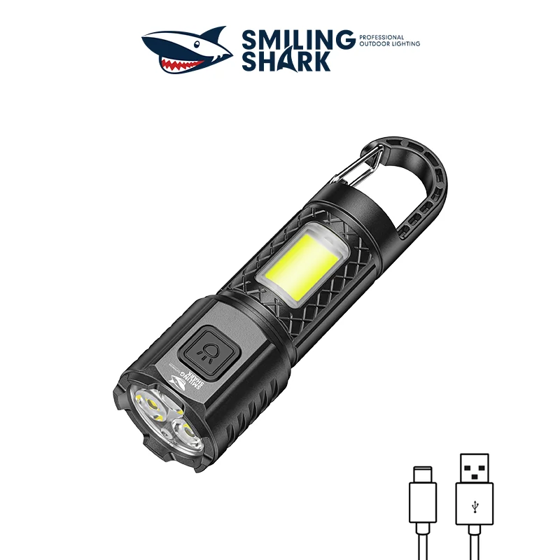 Smiling Shark SD-5253 LED Flashlight, Super Bright Handheld Flashlight, Long-lasting Flash Light Rechargeable for Outdoors