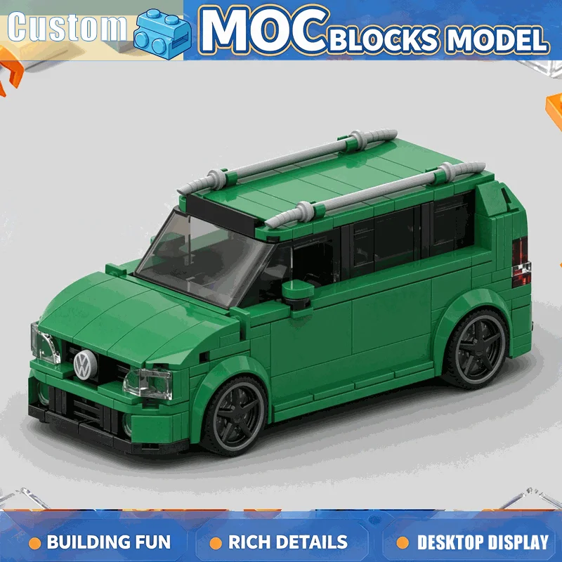 388PCS MOC Compact Van Vehicle Model Custom Puzzle DIY Creative Assembly Building Blocks Educational Toy Gift Collection Display