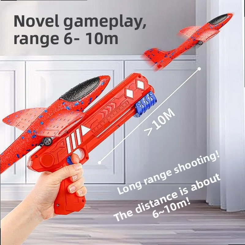 Foam Glider Launcher Gun Outdoor Flying Toys for Kids Hand Throwing Plane
