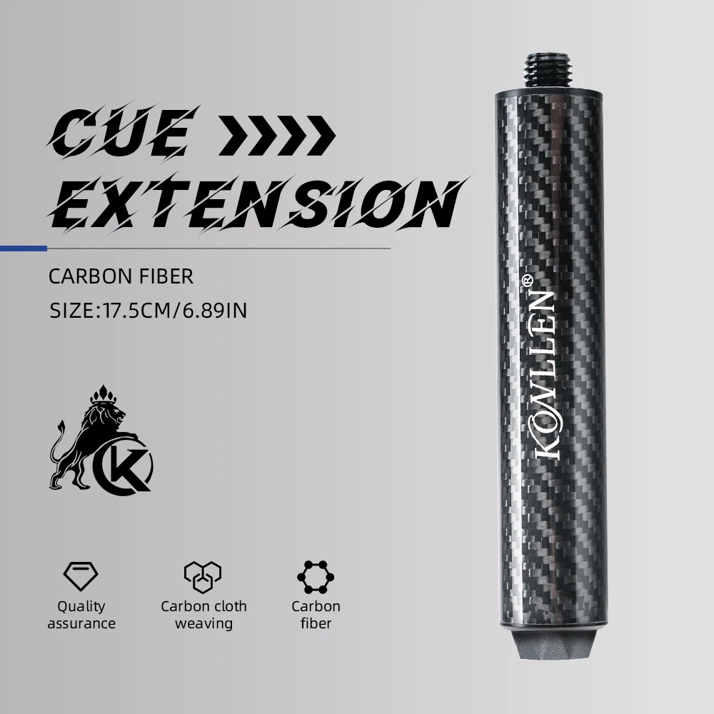 konllen-orginal-pool-cue-extension-carbon-fiber-6-extension-with-bumper-for-konllen-cues-billiards-accessories