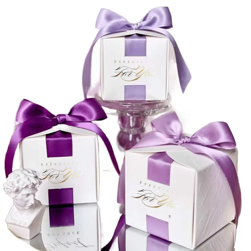 Wedding Favors Gift Box With Ribbon,Candy Chocolate Gift Boxes Souvenirs packing For Baby Shower Birthday Event Party Supplies