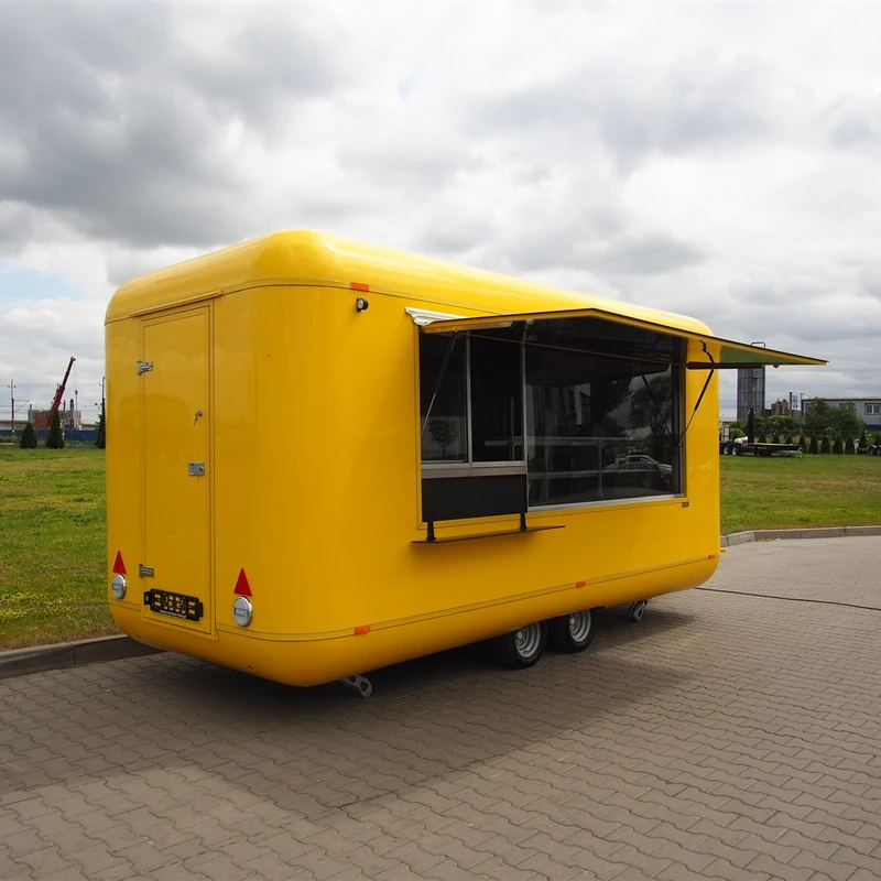 Concession Food Truck Hot Dog Coffee Kiosk Ice Cream Cart Mobile Kitchen Stainless Steel Airstream Fully Equipped Food Trailer