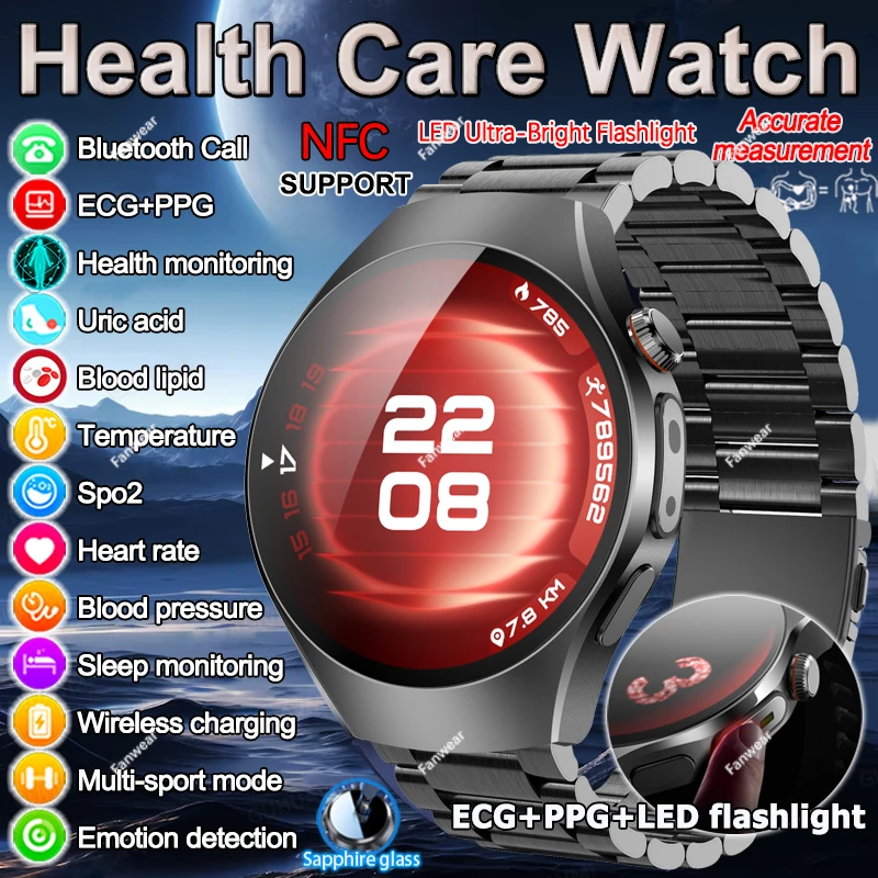 

2025 New For HUAWEI Health Trackr Uric Acid Blood lipids Smart Watch Blood Pressure ECG+PPG Clock Body Analysis Smartwatchs Men