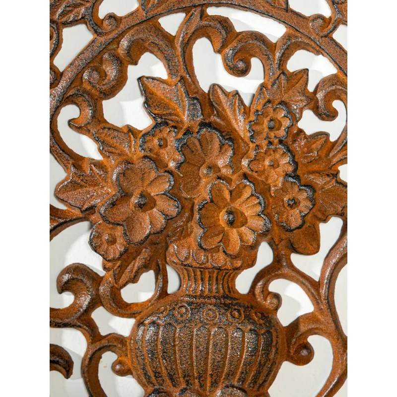 European retro three-dimensional vase wall decoration rust wall pendant