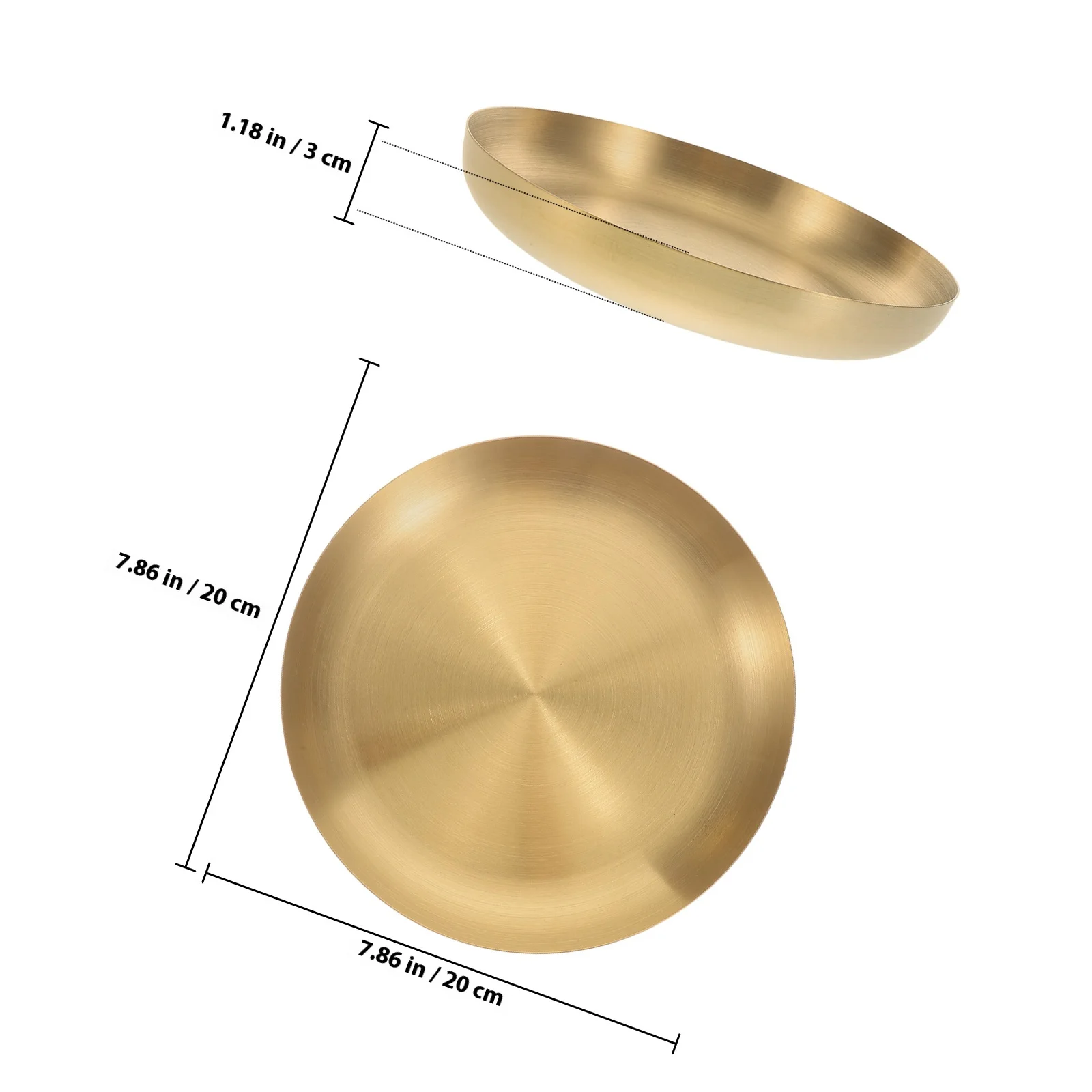 Stainless Steel Snack Plate Gold Round Serving Platter Unbreakable Bbq Appetizer Dish For Wedding Camping Kitchen Dining