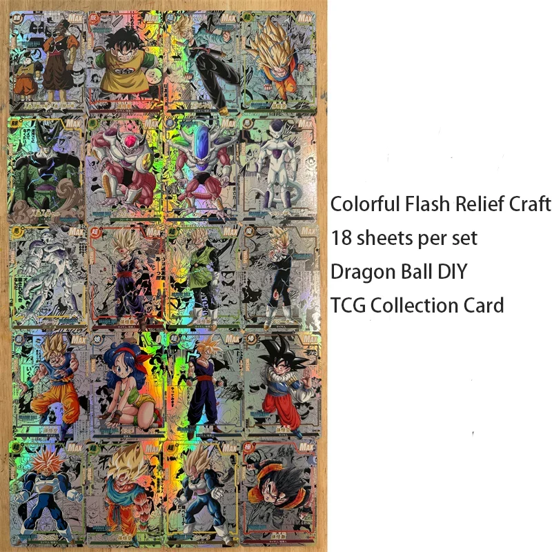 DIY New Dragon Ball Series TCG Manga Collection Card Color Flash Relief Craft Set of 20 Cards Friend Gift Personal Collection