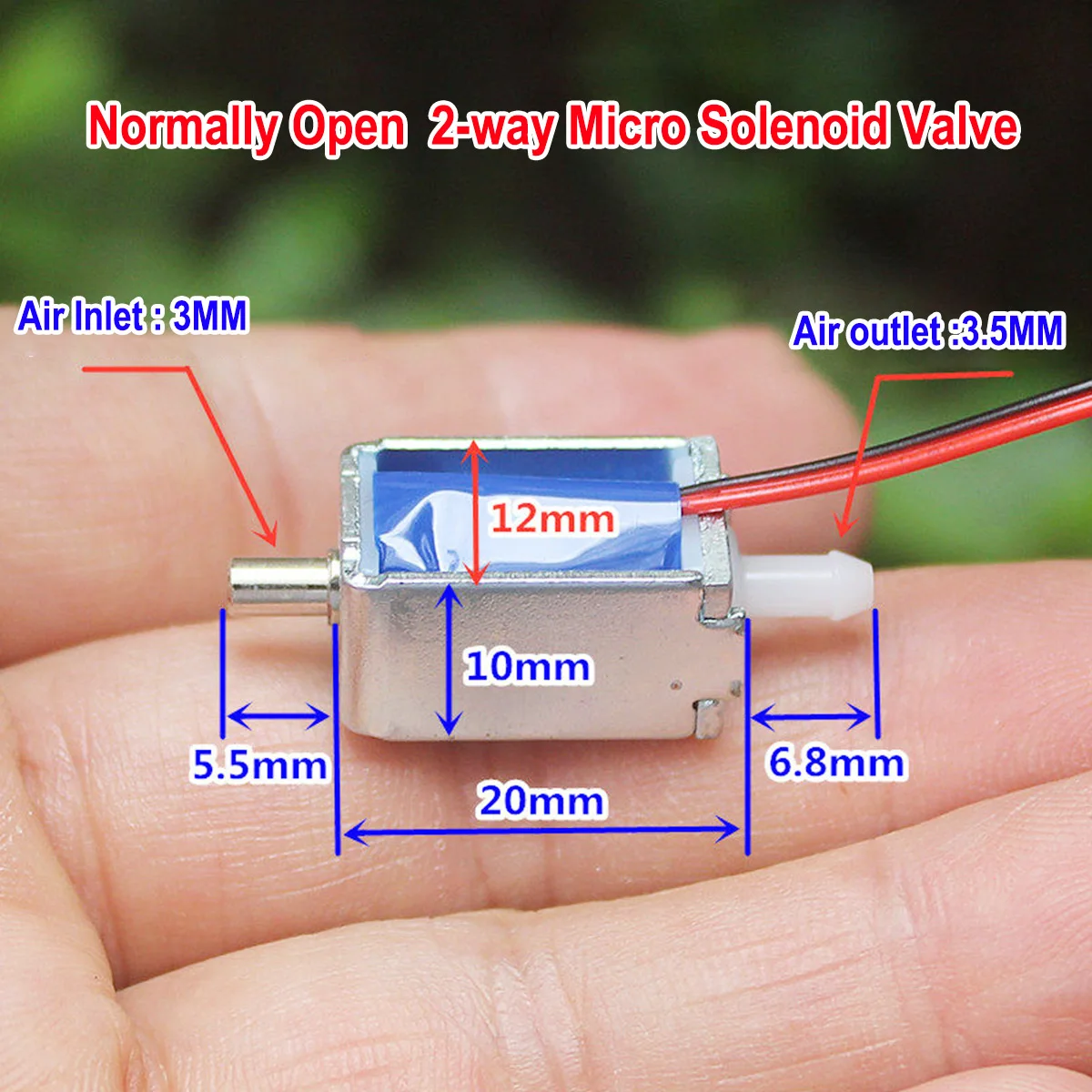 3PCS DC 3.7V-7.4V 6V Normally Open Micro Mini Solenoid Valve Small Electromagnetic Air Valve Exhaust Valve Electric Switch