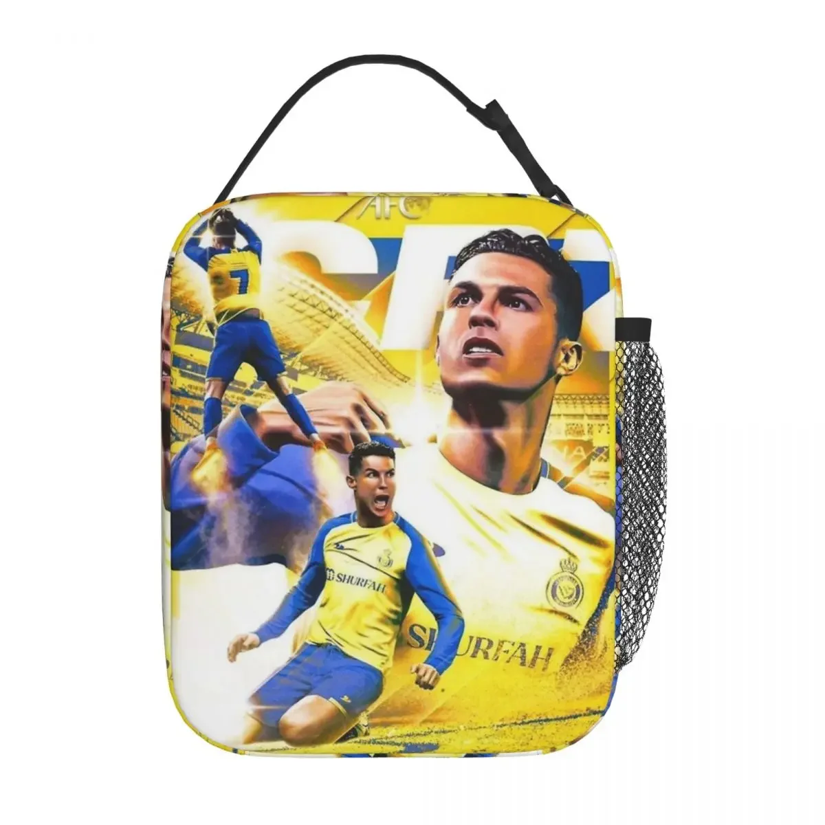 Cristiano Ronaldo Football CR7 Insulated Lunch Bag Food Container Bags Reusable Cooler Thermal Lunch Boxes For Work