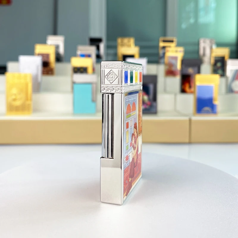 

Зажигалка Langsheng из чистой меди, индивидуальный подарок для парня, высококачественный стальной звуковой шлифовальный круг, винтажный натуральный надувной светильник