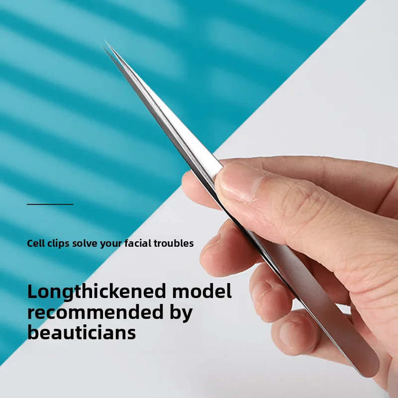 Pinzas de belleza ultraafiladas profesionales de acero inoxidable para salones y uso doméstico, pinzas de pavo real y mango largo de precisión