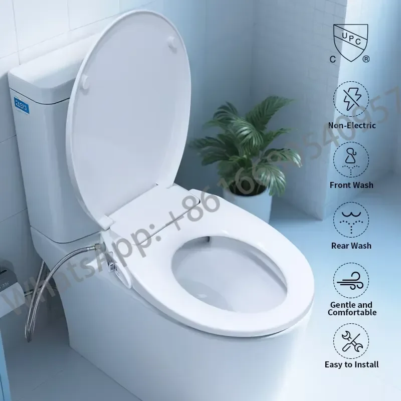 Wholesale Dual Nozzle Self Cleaning O Shape Smart Bidet Seat Cover Rear Feminine Wash Non-Electric Plastic Toilet Bidet Seat - view 3
