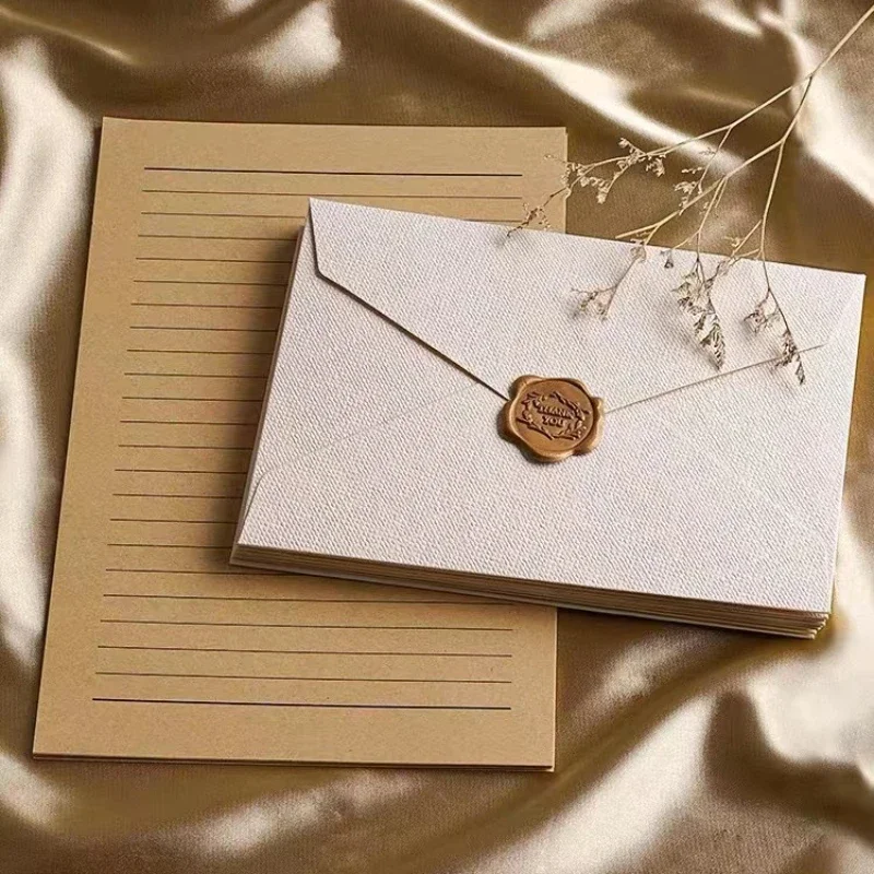 5PCS Vintage Paper Envelopes 162mm*114mm Beautiful Rough Surface Paper Envelopes Festival Gift Envelopes