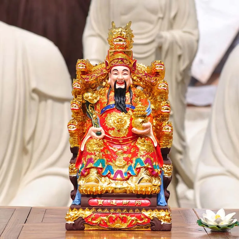 HOME Shrine SHOP Worship Mammon God of wealth 9 dragons CAI SHEN Recruit Bring good luck money Buddha statue