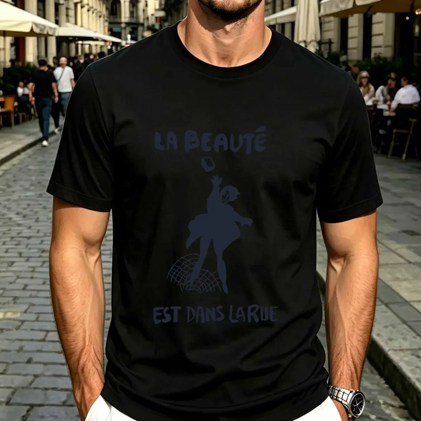 washed T Shirt La Beauté Est Dans Rue Retro Paris France 1968 Protest Poster New 026 vintage Washed Versatile Comfortable