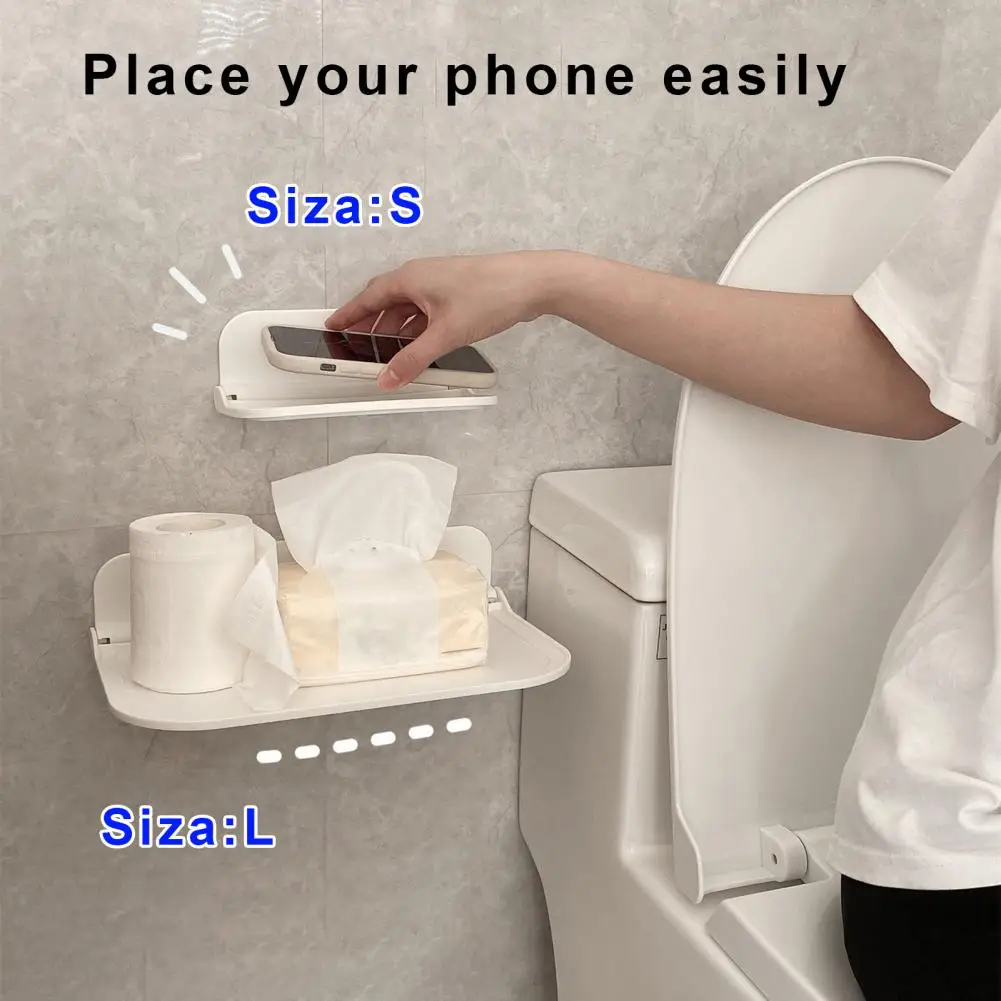 2026 رف تخزين الحمام ذاتي اللصق قابل للطي رف مثبت على الحائط رف تخزين موفر للمساحة لغرفة المنزل #6