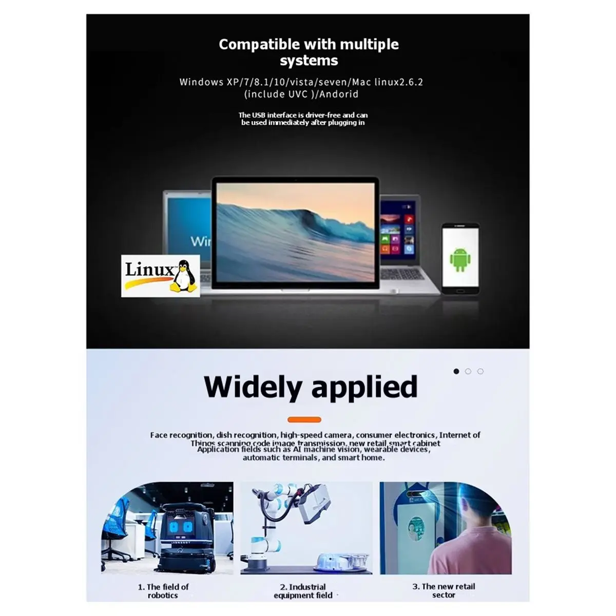 wilwill Facial Recognition Camera Module 2 Million Pixel Face Capture ID Verification Object Recognition USB Camera Module