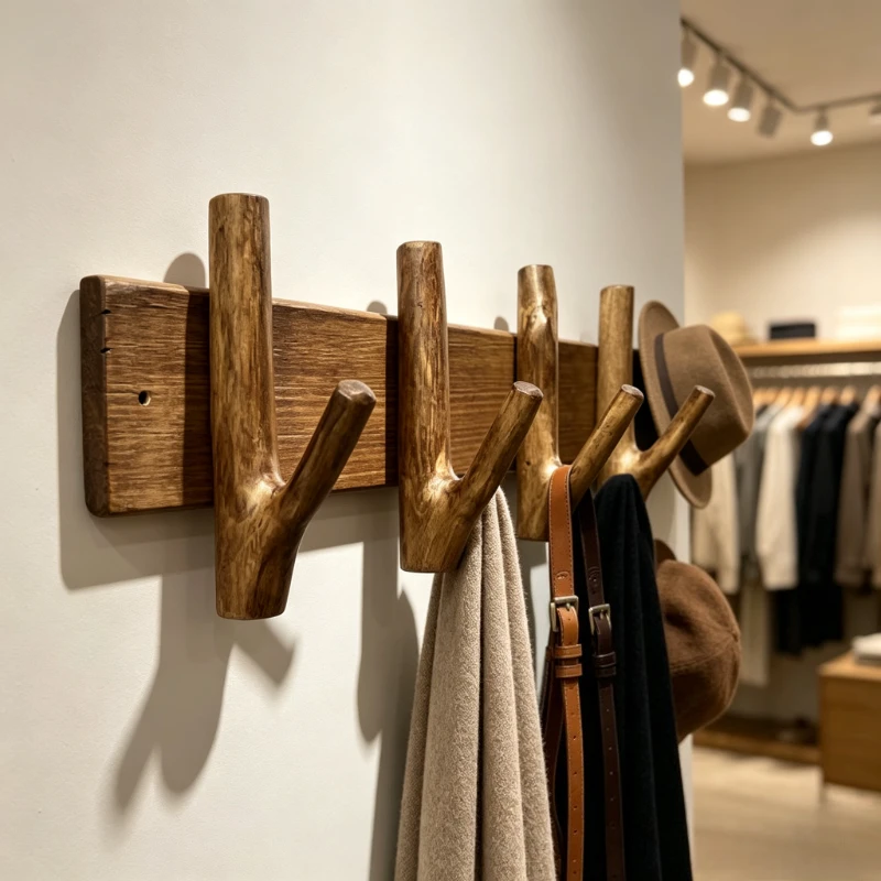 Creative Branch Design Wall Hook Decor Natural Wooden Coat Rack for Entryway Handmade Key Holder Rustic Farmhouse Clothes Hanger